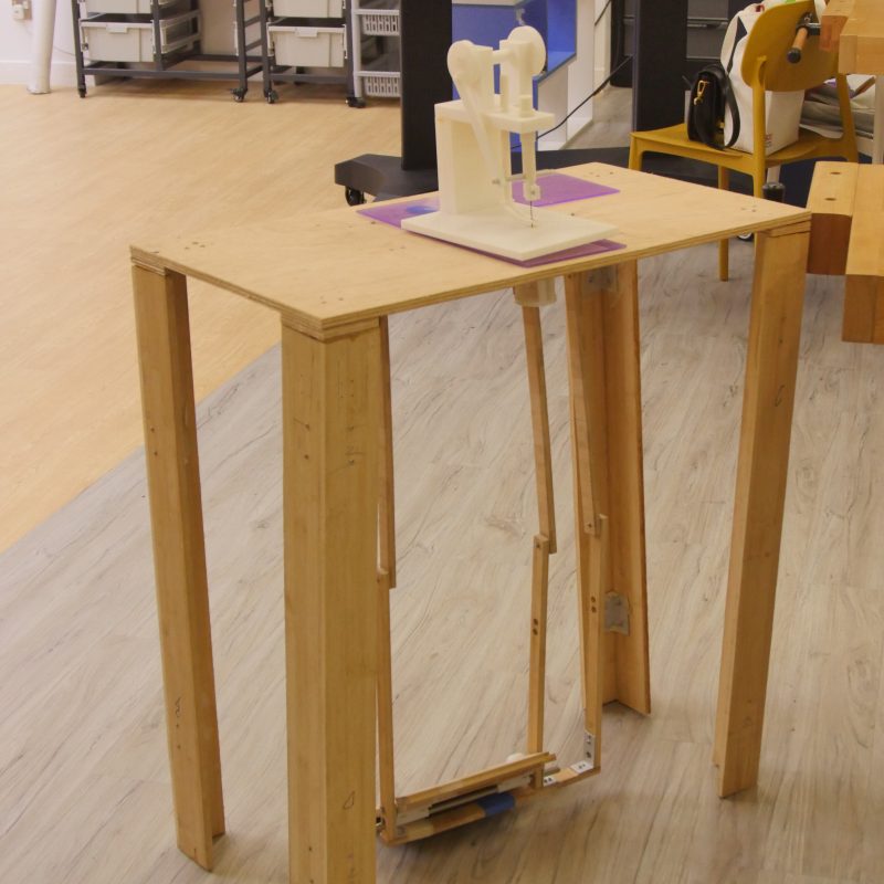 A transformable workbench equipped with treadle-driven scroll saw and drill press